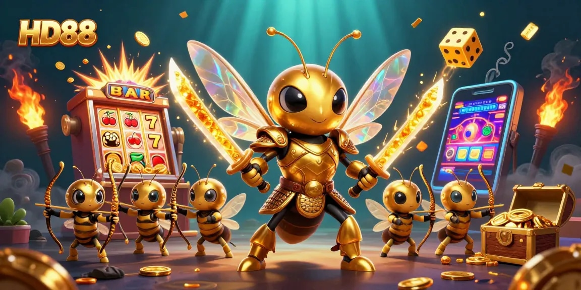 Experience the thrilling HD88 casino jackpot scene with dynamic characters and rich elements.