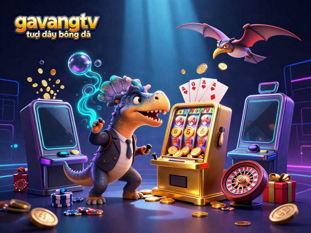 Engage with gavangtv trực tiếp bóng đá through a lively casino illustration filled with action and excitement.