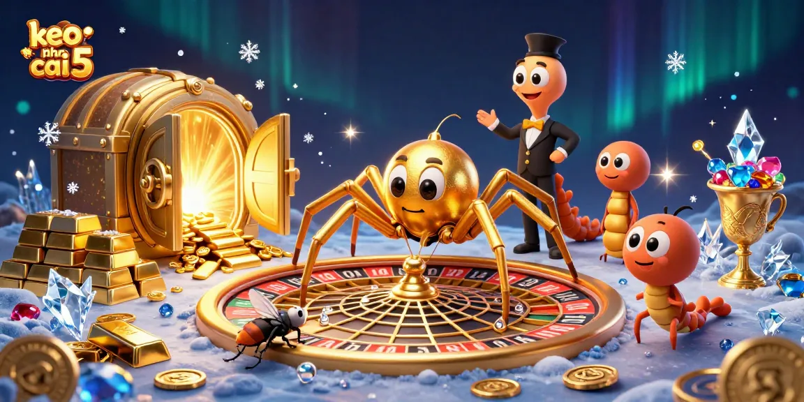 Experience keo nha cai 5 with a golden spider spinning a roulette web as bets are placed.