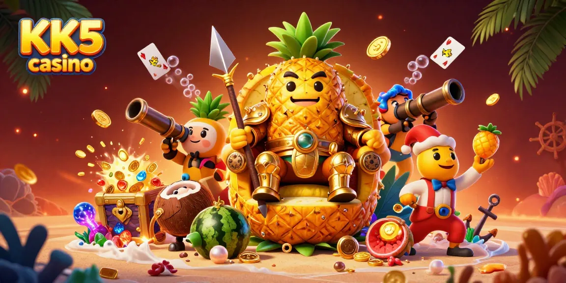 Experience exciting gameplay at KK5 casino with vibrant characters and engaging treasures.