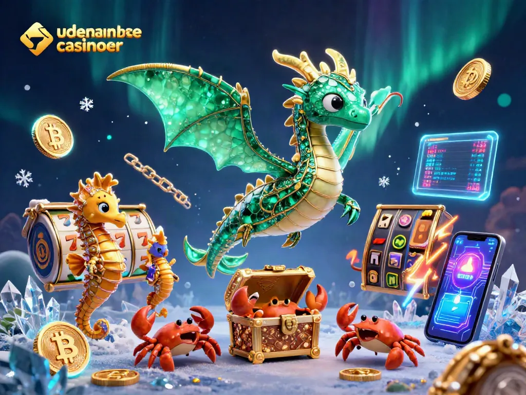 Experience exciting udenlandske casinoer with vibrant slot reels and shimmering treasures in a magical scene.