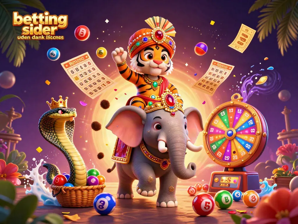 Engaging scene showcasing betting sider uden dansk licens with dynamic lottery elements and colorful game components.